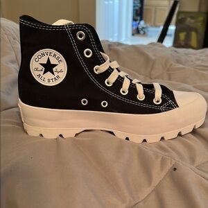 Converse Black and White High-Top Platform Sneakers